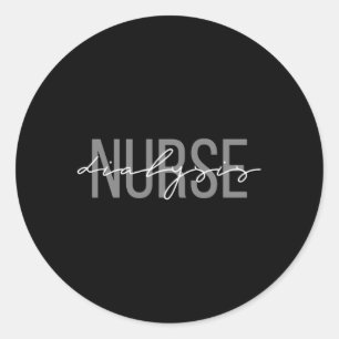 Sticker Rond Infirmière en dialyse Néphrologie Infirmière