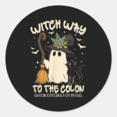 Sticker Rond Infirmière en gastroentérologie Halloween Endo Inf (Devant)