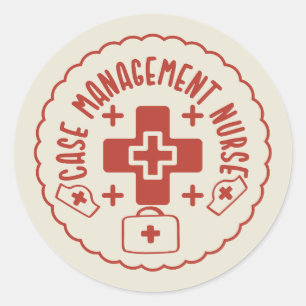 Sticker Rond Infirmière en gestion coque