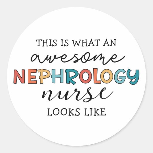 Sticker Rond Infirmière en néphrologie drôle Appréciation stupé (Devant)