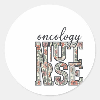 Sticker Rond Infirmière en oncologie Floral Vintage