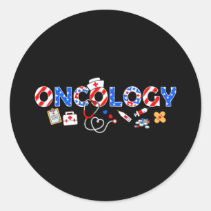 Sticker Rond Infirmière en oncologie stéthoscope jour du souven