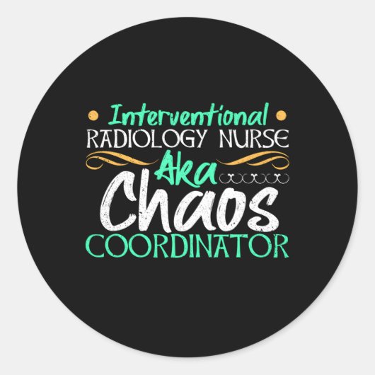 Sticker Rond Infirmière en radiologie Interventionnelle Profess (Devant)