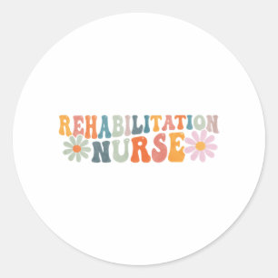 Sticker Rond Infirmière en réadaptation Groovy Infirmière en ré