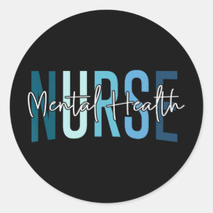 Sticker Rond Infirmière en santé mentale drôle infirmière psych