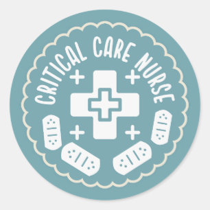 Sticker Rond Infirmière en soins critiques