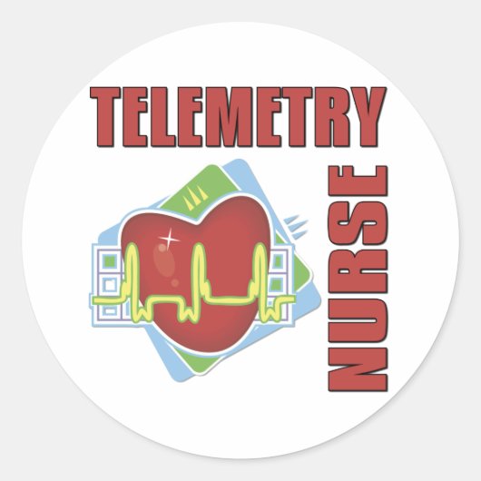 Sticker Rond Infirmière en télémétrie (Devant)