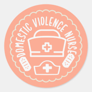 Sticker Rond Infirmière en violence domestique
