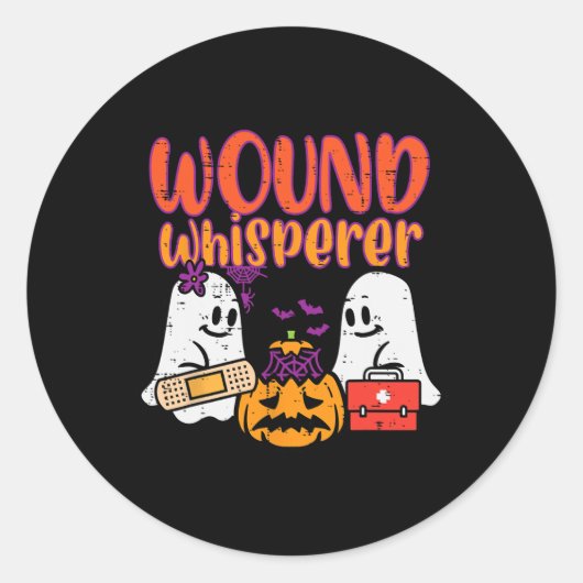 Sticker Rond Infirmière fantôme Wound Whisperer Infirmière Hall (Devant)