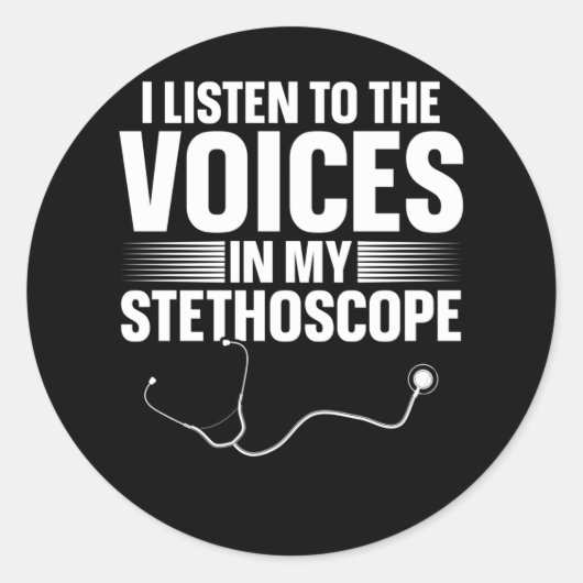 Sticker Rond Infirmière Funny Stethoscope Docteur Plaisanterie (Devant)