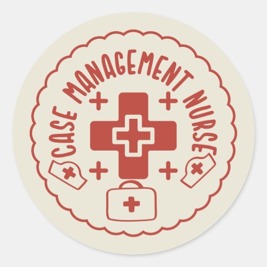 Sticker Rond Infirmière gestionnaire de cas (Devant)