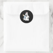 Sticker Rond Infirmière Ghost Scrub Costume Halloween mignonne (Sac)