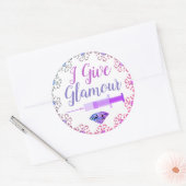 Sticker Rond Infirmière glamour abattu rose violet mignon (Enveloppe)