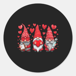 Sticker Rond Infirmière gnome scrub Saint-Valentin Rn réanimati