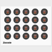 Sticker Rond Infirmière Halloween Balai Cassé Conception_1 (Feuille)
