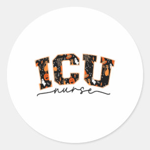 Sticker Rond Infirmière Icu Halloween Soins Critiques Ccu Ca In
