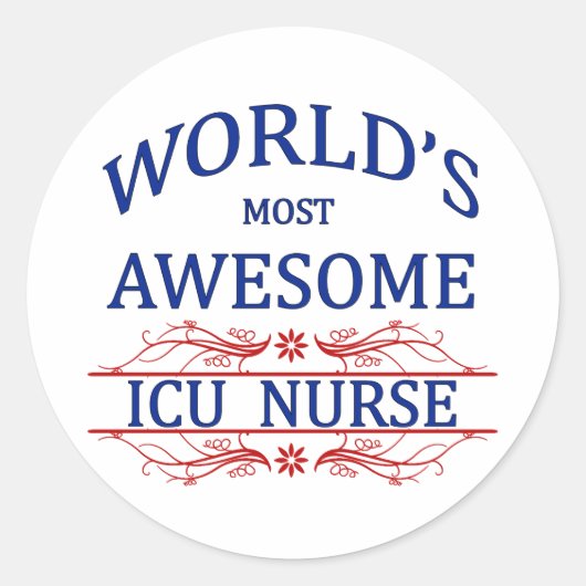 Sticker Rond Infirmière ICU la plus géniale au monde (Devant)