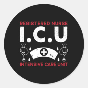Sticker Rond Infirmière Infirmière Infirmière Icu Rn Intensive