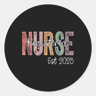 Sticker Rond Infirmière inscrite Est. 2025 Rn Graduate 2025 Rn 