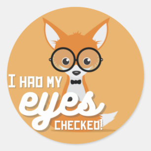 Sticker Rond Infirmière "J'Ai Fait Vérifier Mes Yeux" Mignonne