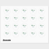 Sticker Rond Infirmière médecin ajouter le nom texte vert bleu (Feuille)