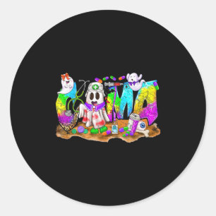 Sticker Rond Infirmière médicale certifiée Cma Halloween occide