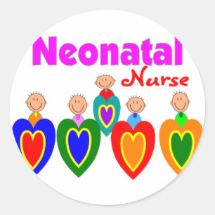 Sticker Rond Infirmière néonatale — Carte graphique adorable po