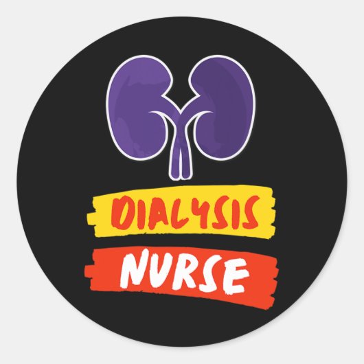 Sticker Rond Infirmière Néphrologie Infirmière Technicienne en (Devant)