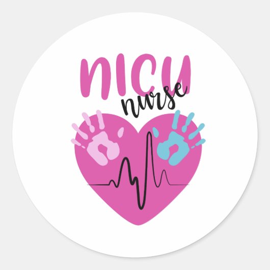 Sticker Rond Infirmière NICU (Devant)