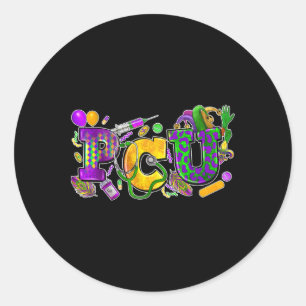 Sticker Rond Infirmière Pcu Mardi Gras Unité de soins progressi