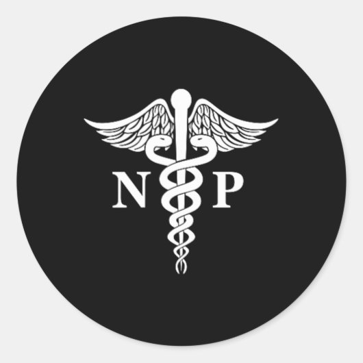 Sticker Rond Infirmière Praticien Caduceus Symbole Médicale poc (Devant)