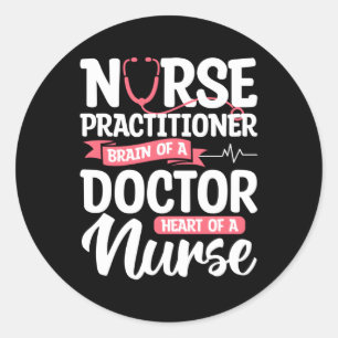 Sticker Rond Infirmière Praticien Cerveau D'Un Médecin Il D'Une