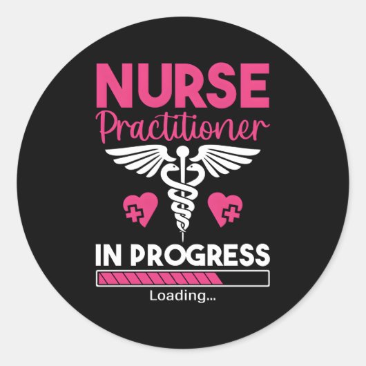 Sticker Rond Infirmière Praticien En Cours Np Infirmière Étudia (Devant)