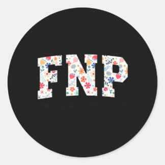 Sticker Rond Infirmière praticienne de la famille de fleurs sau