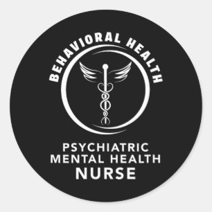 Sticker Rond Infirmière psychiatrique en santé mentale et compo