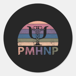 Sticker Rond Infirmière psychiatrique PMHNP en santé mentale de