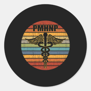 Sticker Rond Infirmière psychiatrique Praticien Médicale Caduce