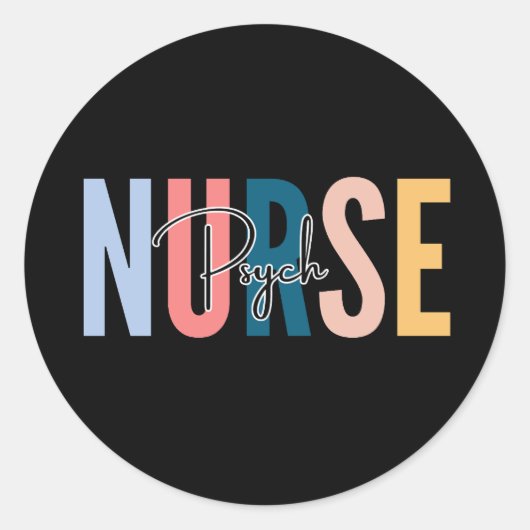 Sticker Rond infirmière psychique (Devant)