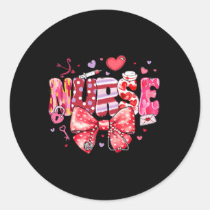 Sticker Rond Infirmière Saint-Valentin Infirmière Er Icu Nicu R