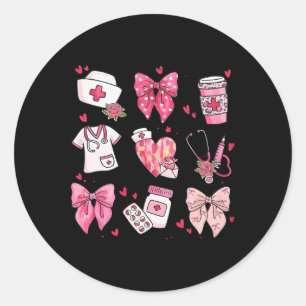 Sticker Rond Infirmière Saint-Valentin Valentine Er Icu Nicu In