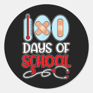 Sticker Rond Infirmière scolaire 100 jours d'amour scolaire Ste