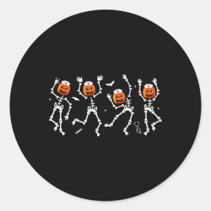 Sticker Rond Infirmière Skeleton Danser Halloween Soins de sant