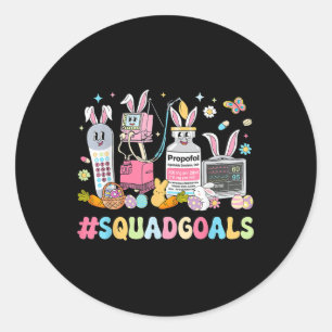 Sticker Rond Infirmière Soirée de Pâques Buts Escadron Icu Infi