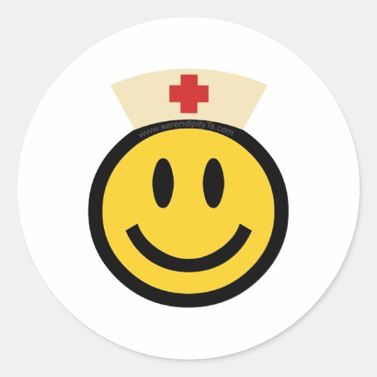 Sticker Rond Infirmière Sourire (Devant)