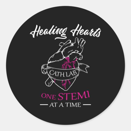 Sticker Rond Infirmière Stemi Soins Cardiaques Guérison Il (Devant)