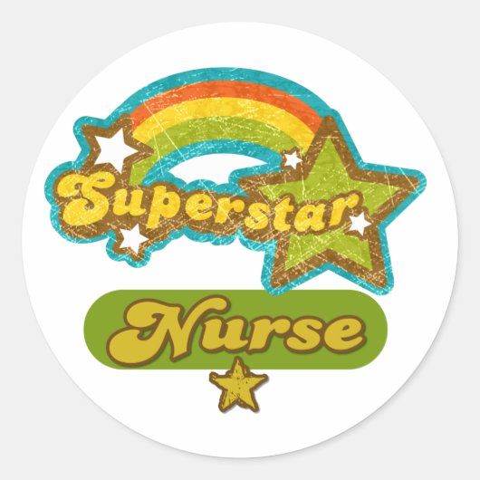 Sticker Rond Infirmière superstar (Devant)