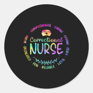 Sticker Rond Infirmière teinture tie correctionnelle infirmière