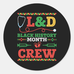 Sticker Rond Infirmière terrestre Noire Histoire Mois Équipe Sa