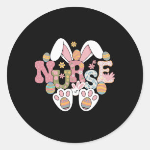 Sticker Rond Infirmière Vie Stethoscope Infirmière mignonne Lap