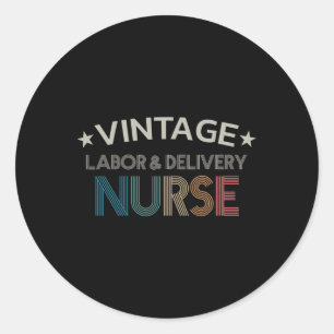 Sticker Rond Infirmière vintage Du Travail Et De La Prestation